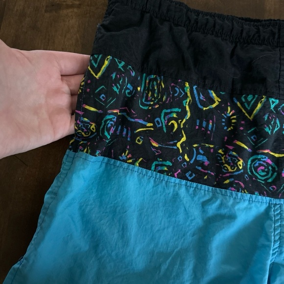 Vintage Surf Rags Mens L 80s 90s Swim Trunks Bottoms Retro Beach Surfing Pool‎ - Picture 2 of 10